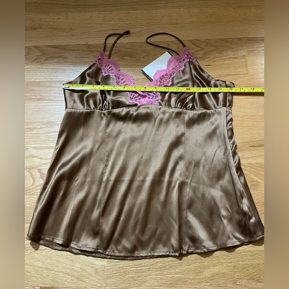Bebe NWT Silk/Spandex Pink & Brown Chemise 🩷 - Picture 7 of 8